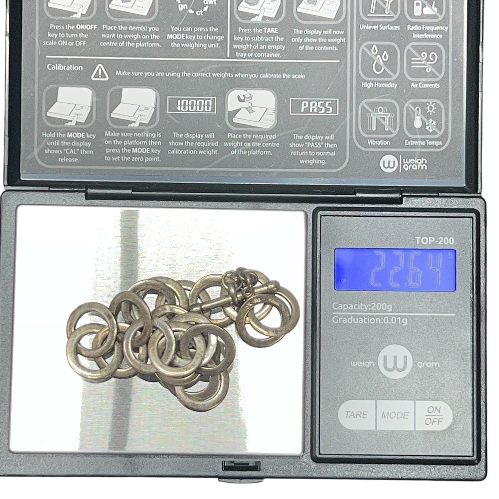 Charles Addison Sterling Silver Hammered Circle Link Toggle Bracelet 8" 22.6g - Picture 5 of 5